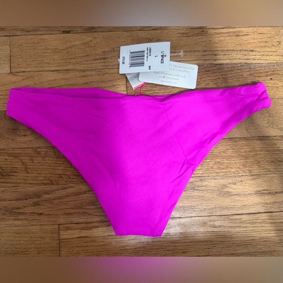 L*Space Solids Hipster Bikini Bottom Bright Fuchsia - Picture 5 of 5